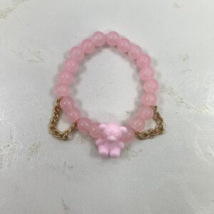 Pink Teddy Bear Bead Bracelet | M.zylo