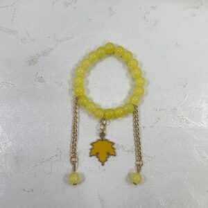 Yellow Maple Leaf Bead Bracelet | M.zylo