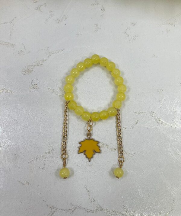 Yellow Maple Leaf Bead Bracelet | M.zylo