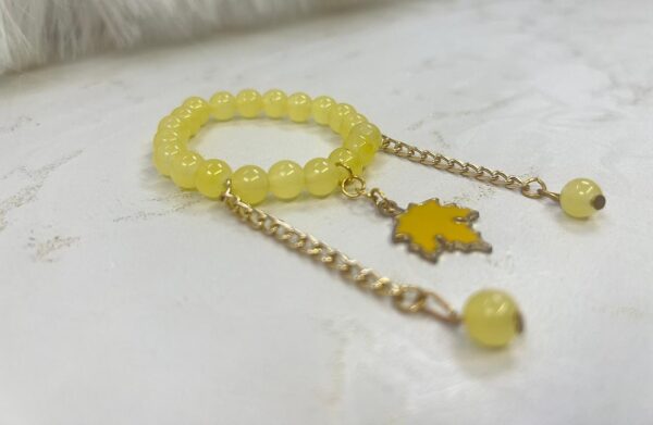 Yellow Maple Leaf Bead Bracelet | M.zylo - Image 3