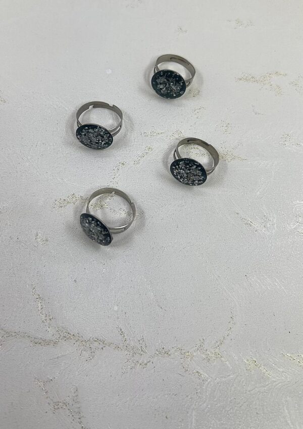 Black & Silver Textured Statement Ring | M.zylo - Image 2