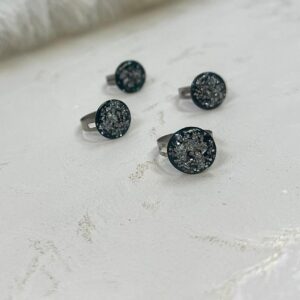 Black & Silver Textured Statement Ring | M.zylo