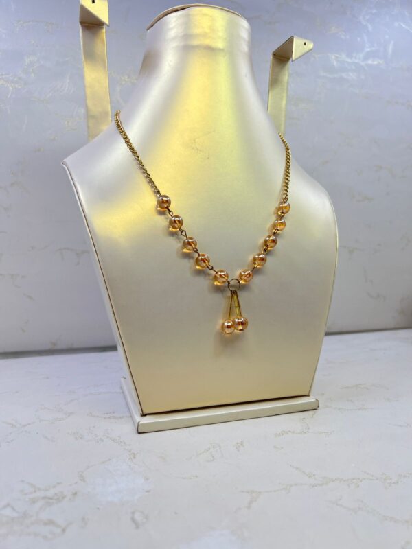 Amber & Pearl Drop Necklace & Earrings - M.Zylo✨ - Image 2