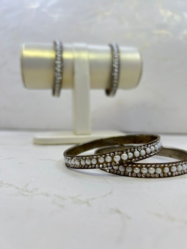 Pearl & Crystal Bangle - Fashion Jewelry ✨