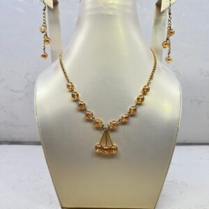 Amber & Pearl Drop Necklace & Earrings - M.Zylo✨