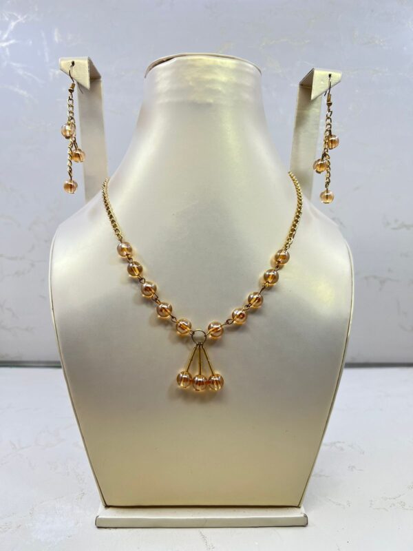 Amber & Pearl Drop Necklace & Earrings - M.Zylo✨ - Image 5