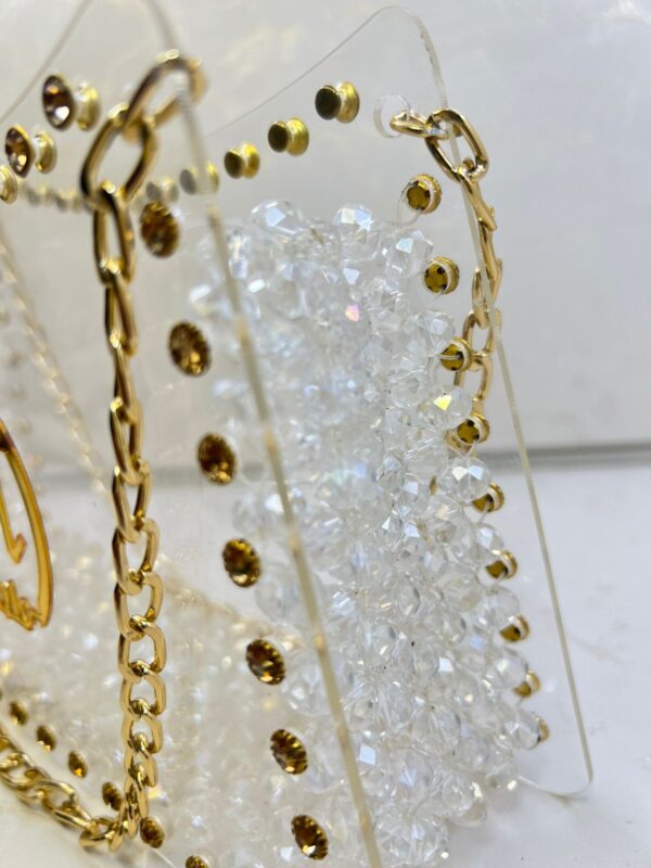 M.Zylo Crystal & Gold Chain Bag - Customizable Fashion Accessory ✨ - Image 3