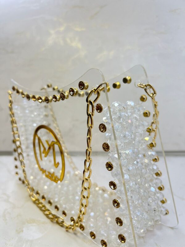 M.Zylo Crystal & Gold Chain Bag - Customizable Fashion Accessory ✨ - Image 2
