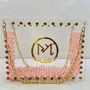 Pink Crystal & Gold Chain Bag - Customizable Fashion Accessory ✨