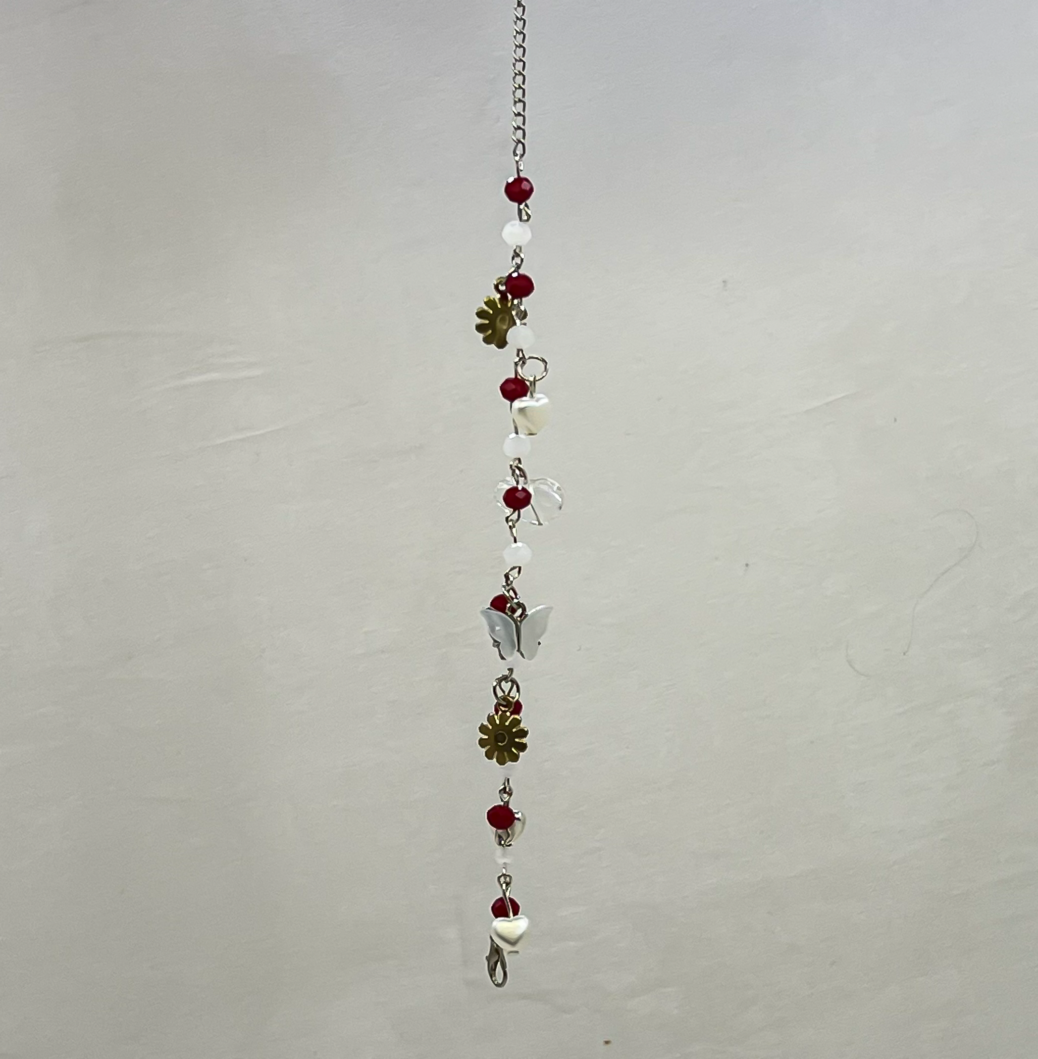 Red & White Beaded Charm Bracelet – M.Zylo - Image 3